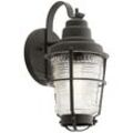 Lighting qn-chance-harbor-s quintiesse Wandleuchte Chance Harbor E27 1x40W IP44 Zink vorbewittert, geripptes Glas klar H:36.8cm B:17.8cm dimmbar