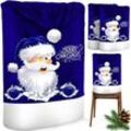 Kesser - Premium Weihnachtsstuhlüberzug Set Stuhlhussen für Weihnachten Nikolausmütze Stuhlbezug Husse Weihnachtsdeko für Stühle Überzieher Blau /