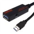 ROLINE USB 3.2 Gen 1 Aktives Repeater Kabel, schwarz, 10 m