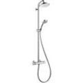 hansgrohe Croma 220 Showerpipe 27185000 mit Brausearm 400 mm schwenkbar, chrom