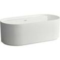 LAUFEN Sonar freistehende Oval-Badewanne H2213420000361 mit Hahnloch, 160x81,5cm, mit Schürze, Marbond, weiß