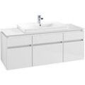 Villeroy & Boch Legato Waschtischunterschrank B699L0DH 140x55x50cm, mit LED-Beleuchtung, Glossy White