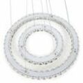 Senderpick - 48W led Hängelampe Kristall 2/3 Ringe Deckenlampe Kronleuchter Pendelleuchte + Fernbedienung Dimmbar