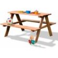 Picknicktisch Holz Kinder Sitzgruppe Gartentisch Sitzgarnitur Braun - Coemo