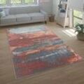 Teppich Wohnzimmer Schlafzimmer Kurzflor Modern Abstraktes Vintage Muster 160x220 cm, Bunt 2 - Paco Home