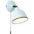 Lampe Telio Wandleuchte Zugschalter hellblau 1x D45, E14, 28W, geeignet für Tropfenlampen (nicht enthalten) Mit Zugschalter - Brilliant