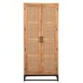 SIT Möbel CANE Garderobenschrank Mango lackiert mit Rattan-Front, Gestell Metall