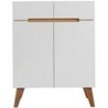 Sideboard Skandinavienstil Weiß und Esche 80 cm MELKA