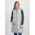 Blouson ALPHA INDUSTRIES "Alpha Industries Women - Vests Long Puffer Vest Wmn" Gr. L, grau (grey) Damen Jacken Übergangsjacken