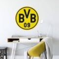 Borussia Dortmund - Fußball Wandtattoo bvb 09 Logo Rund Wohnzimmer Aufkleber Wandbild selbstklebend 20x20cm - gelb