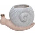 Pflanztopf Schnecke Ton 21,5 x 14 cm grau rosa Dekofigur - Trendline