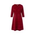 Kariertes Jacquard-Kleid - Rot/Kariert - Gr.: S