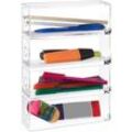 Relaxdays Make Up Organizer Acryl, 4 Schubladenboxen, hochkant & quer, Sortierkasten, HBT: 25x17,5x6,5 cm, transparent