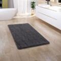 Badezimmerteppich Badematte Badteppich Badvorleger Flauschig Memory Foam 3D 50x80 cm, Anthrazit 3 - Paco Home