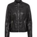 MANGUUN collection Lederjacke, Stehkragen, Reißverschlusstaschen, für Damen, schwarz, 36