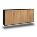 Sideboard Lakewood | Korpus Anthrazit | Eiche hängend mit Griffen (180x79x35cm)