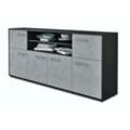 Sideboard Emilia | Korpus Anthrazit | Beton mit Griffen (180x79x35cm)