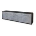 Lowboard Aria | Korpus Anthrazit | Beton mit Griffen (180x49x35cm)