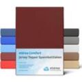 etérea Jersey Topper Spannbettlaken, 90x200 - 100x200 cm Bordeaux