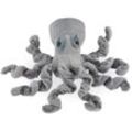 Relaxdays Türstopper Oktopus, für Boden, innen, schwer, Stoff Tier, Deko Türsack HxBxT 11 x 15 x 35 cm, grau