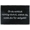 Relaxdays - Fußmatte Kokos spruch 40 x 60cm Kokosmatte mit rutschfester pvc Unterlage Fußabtreter aus Kokosfaser als Schmutzfangmatte und