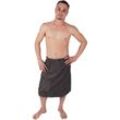 Sauna Kilt Herren Frottier ( Anthrazit ) - 60x145cm One Size - Saunahandtuch mit Gummizug und Knopfverschluss - Saunatuch Knielang - Anthrazit