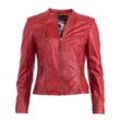 Bikerjacke JCC "12530", Damen, Gr. 38, rot, Obermaterial 100% Leder, Lamm / Futter: 100% Polyester, Jacken