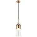 Inspired Lighting - Inspired Deco - Mia - Rohrdeckenanhänger 1 Licht E27 Bronze, Klarglas