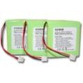 Vhbw - 3x Akku kompatibel mit Medion MD83208, MD83708, S63008, MD83877 schnurlos Festnetz Telefon (600 mAh, 2,4 v, NiMH)