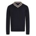 Daniel Hechter V-Neck-Pullover Herren Wolle, blau