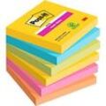 POST-IT Haftnotizen Super Sticky Notes Carnival 654-6SS-CARN, 76 x 76 mm, wiederablösbar, cellophanfrei verpackt, farbig, 6 x 90 Blatt