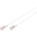 DK-1624-025S RJ45 Netzwerkkabel, Patchkabel cat 6 u/ftp 2.50 m Weiß doppelt geschirmt, Flamm - Digitus