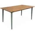 Gartentisch aus Holz und Metall 6 Plätze - Salbeigrün - Sweeek
