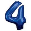 amscan® Folienballon Zahl 4 blau, 1 St.