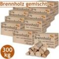 Flameup - Brennholz Gemischt Kaminholz 5 - 500 kg Buche Eiche Birke Kiefer Fichte Holz Für Ofen und Kamin Kaminofen Feuerschale Grill Feuerholz 25 cm