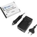 Trade-shop - 2in1 Set: Kamera Li-Ion Akku 1000mAh + Ladegerät mit Kfz Adapter kompatibel mit Olympus Tough TG-870, Smart VH-520, DM-3, DM-5, DM-7,
