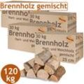 Flameup - Brennholz Gemischt Kaminholz 5 - 500 kg Buche Eiche Birke Kiefer Fichte Holz Für Ofen und Kamin Kaminofen Feuerschale Grill Feuerholz 25 cm