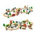 Playtive Holzeisenbahn-Set Stadt / Bauernhof, 57-teilig