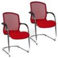 2 Topstar Besucherstühle Open Chair 100 OC590 T31 rot Stoff