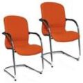 2 Topstar Besucherstühle Open Chair 110 OC690 T34 orange Stoff