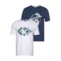 Ocean Sportswear T-Shirt Essentials T-Shirts (Packung, 2er-Pack), blau|weiß
