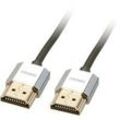 CROMO Slim High-Speed-HDMI-Kabel mit Ethernet schwarz, 1 Meter