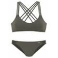 BRUNO BANANI Set: Bustier-Bikini grün Gr. 32 Cup A/B. Ohne Bügel