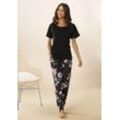 VIVANCE DREAMS Pyjama schwarz Gr. 32/34 für Damen. Mit Rundhals. Bequem. Nachhaltig.