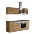 Küchenzeile Porto 210 cm wotan/wotan – Energieeffizienzklasse E