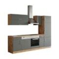 Küchenzeile Porto 270 cm anthrazit/wotan – Energieeffizienzklasse F