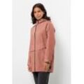 Langjacke JACK WOLFSKIN "MAINKAI LONG JKT W", Damen, Gr. L (42/44), braun (astro, dust), OBERSTOFF: 100% POLYESTER; Futter: 100% POLYESTER, Jacken