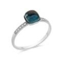 Diamonds by Ellen K. Ring 585 Gold Blautopas Diamant 0,054ct.