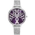 Julie Julsen Damenuhr Edelstahl silberfarben Tree of Love silver purple