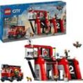 LEGO City 60414 Feuerwehrstation mit Drehleiterfahrzeug Bausatz, Mehrfarbig
